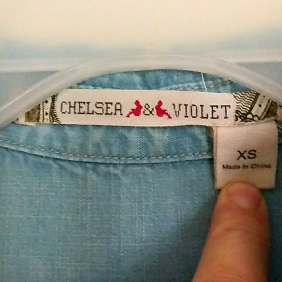 Chelsea & Violet Chambray Midi Shift Dress SZ XS - Picture 8 of 10